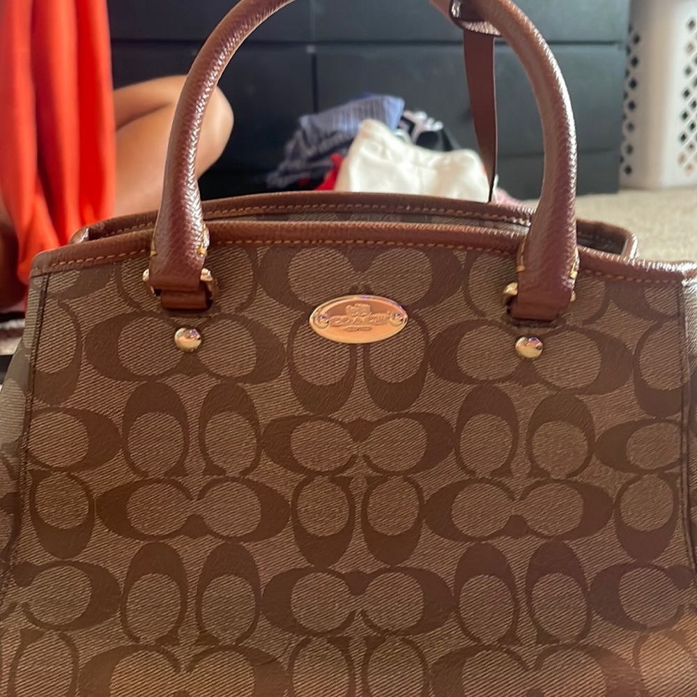 coach mini purse brown